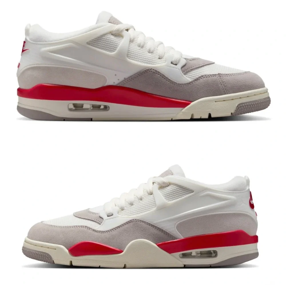 Nike Air Jordan 4 RM Sail Fire Red College Grey Men 8 / Women 9.5 HF8126-100